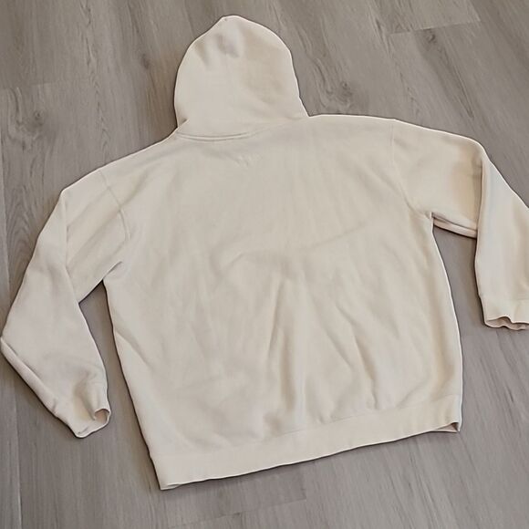 Glossier Limited Edition Embroidered Cream Hoodie Size XL unisex Kangaroo Pocket - Picture 5 of 9